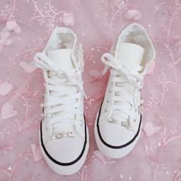 Women New Heavy Duty Beads High Canvas Fashion Pearl Diamond Casual shoes Size 35-44 Party Wedding Lady Shoes