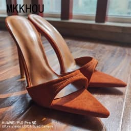 MKKHOU Fashion Sandals Women New Minimalist Classic Word With Stiletto 12cm High Heel Sandals Summer All-match Modern Slippers