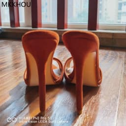 MKKHOU Fashion Sandals Women New Minimalist Classic Word With Stiletto 12cm High Heel Sandals Summer All-match Modern Slippers