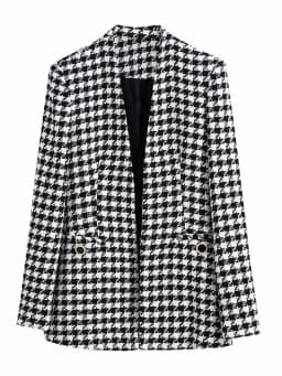 xikom 2021 Tweed Two pieces set Women Vintage V Neck Long Sleeve Office Lady slim Blazer Coat Female Hight Waist Shorts suit