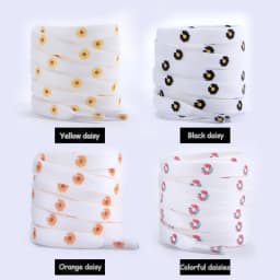 Little Daisies Shoelaces Cartoon Printing Fashion AF1 Cream Daisy Shoelace Flat Shoe Buckle Colorful Lace Accessories Decorative