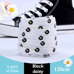Little Daisies Shoelaces Cartoon Printing Fashion AF1 Cream Daisy Shoelace Flat Shoe Buckle Colorful Lace Accessories Decorative