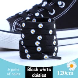 Little Daisies Shoelaces Cartoon Printing Fashion AF1 Cream Daisy Shoelace Flat Shoe Buckle Colorful Lace Accessories Decorative