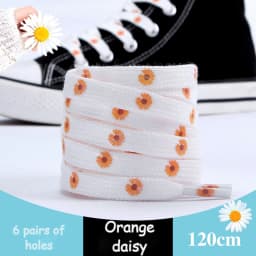 Little Daisies Shoelaces Cartoon Printing Fashion AF1 Cream Daisy Shoelace Flat Shoe Buckle Colorful Lace Accessories Decorative