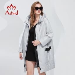 Astrid 2022 Spring Women Parkas Oversize Long Loose Padded Down Coats Hooded Women's Jacket Fashion Outerwear Quilted AM-7561