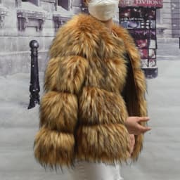 HOOOFUR Fur Coat Women's Jacket Faux Winter Women Short Warm Thick Raccoon Fake Fur Coat 2024 Brown