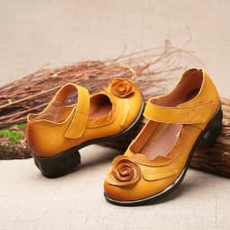 Vintage Cowhide Leather Sandals Women High Quality Mary Jane Shoes Low Heels Sandal With Flower Woman Chic Shoes Sandalias Mujer