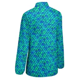 Colorful Mermaid Blouse Aqua Blue Scales Office Print Blouses Women Long-Sleeve Casual Shirts Summer Oversized Clothing 2XL 3XL
