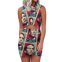 Nicolas Cage Dress Funny Nicholas Print Street Fashion Dresses  Summer Sexy Bodycon Dress Women Print Oversized Vestidos