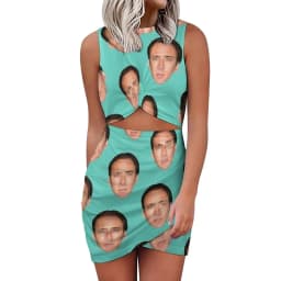 Nicolas Cage Dress Funny Nicholas Print Street Fashion Dresses  Summer Sexy Bodycon Dress Women Print Oversized Vestidos