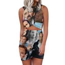 Nicolas Cage Dress Funny Nicholas Print Street Fashion Dresses  Summer Sexy Bodycon Dress Women Print Oversized Vestidos