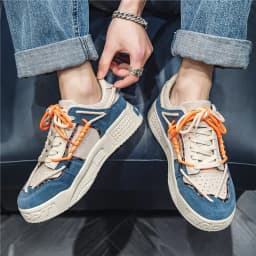 Men Skateboarding Shoes Canvas Thick Bottom Platform Shoes Comfortable Breathable Vulcanized Shoes Casual Sneakers Student Shoe