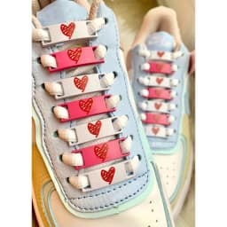 Luminous Shoe Lace Metal Buckle Heart Love Decorations Shoelaces Buckles DIY Sneaker Shoe Laces Lock Accesories New 1Pair