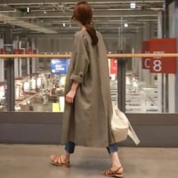 Women Linen Trench Coat Korean Fashion Cotton Linen Long Cardigan Plus Size Sun Protection Clothing Loose Thin Mid Length Coat