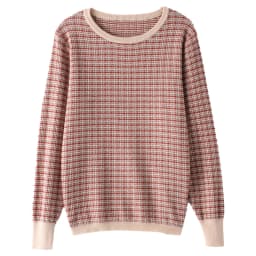 Women's Autumn Winter 100% Cotton Soft Sweater O-Neck Pullover Color Contrast Striped Casual Knitted Bottoming Warm Sweater