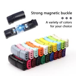 New Magnetic Lock Buckle Shoelace Small White Sneakers Shoes Lace Children Adult Elastic Shoelaces Free Tie Artifact Accessories