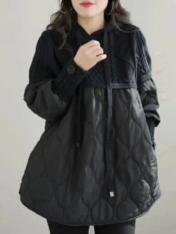 Amax LuluE Winter Fashion Clothes Womens Loose Warm Hooded Knitted Padded Hoodies Ladies Casual Vintage Thicken Long Sweatshirts
