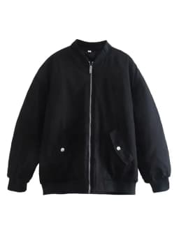 Klacwaya Bomber Jacket For Women 2022 Khaki Green Bomber Coat Women Padded Jacket Oversized Casual Jackets