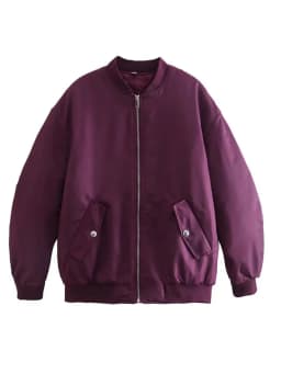 Klacwaya Bomber Jacket For Women 2022 Khaki Green Bomber Coat Women Padded Jacket Oversized Casual Jackets