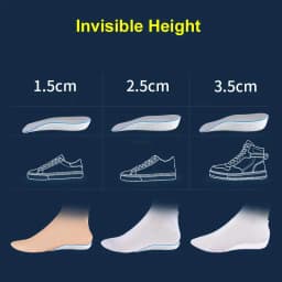 Height Increase Insoles for Men Women Shoes Flat Feet Arch Support Orthopedic Insoles Sneakers Memory Foam Invisible Pads 1 Pair