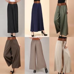 2023 New National Wide Leg Pants Summer Fashion Casual Women's Culotes Waist Lace Up Large Hemlines High Waist Loose Trousers