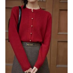 Retro knitted cashmere cardigan women autumn and winter round collar pullover bottom sweater jacket loose show thin wool coat