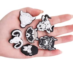 1Pcs Horse Black White Animals Lion Tiger Wolf PVC Shoes Decorations Buckle Charms Fit Cool Kids Party Gift