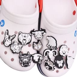 1Pcs Horse Black White Animals Lion Tiger Wolf PVC Shoes Decorations Buckle Charms Fit Cool Kids Party Gift