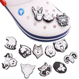 1Pcs Horse Black White Animals Lion Tiger Wolf PVC Shoes Decorations Buckle Charms Fit Cool Kids Party Gift