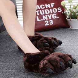 Gray Leopard Slippers For Ladies Crazzy Animal Paw Fur Slides Girsl Design Classic Shoes Women Slippers 2022 New Stylish Unisex