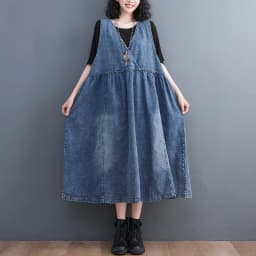 Masss Wasss Fashion Vintage Summer Clothing 2022 Women Loose Classic Vestidos Leisure Elegant Sleeveless Sexy Punk Denim Dresses