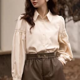 Korean Fashion Women's Blouses 2023 Spring Autumn Single Breasted Tops Clothes for Women Solid High Street Lantern Sleeve Shirts