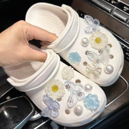 1Set Summer Fashion Shoe Charms Accessories Artificial Crystal Shoe Buckle Decoration for Clogs Shoes Charm