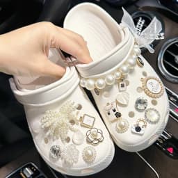 1Set Summer Fashion Shoe Charms Accessories Artificial Crystal Shoe Buckle Decoration for Clogs Shoes Charm