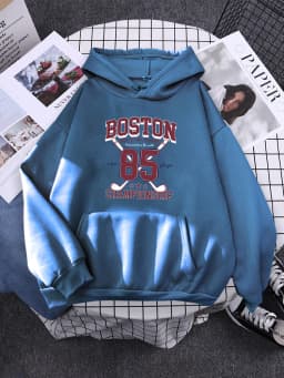 Boston 85 Players Championship Womens Sweatshirt Funny Fleece Pullover Autumn Warm Hoodies Simplicity Crewneck Hoodie For Female