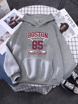 Boston 85 Players Championship Womens Sweatshirt Funny Fleece Pullover Autumn Warm Hoodies Simplicity Crewneck Hoodie For Female