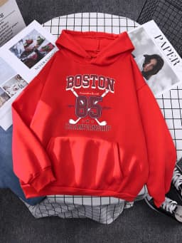 Boston 85 Players Championship Womens Sweatshirt Funny Fleece Pullover Autumn Warm Hoodies Simplicity Crewneck Hoodie For Female