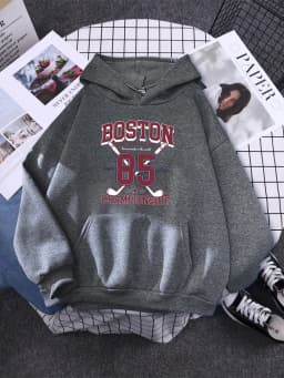 Boston 85 Players Championship Womens Sweatshirt Funny Fleece Pullover Autumn Warm Hoodies Simplicity Crewneck Hoodie For Female