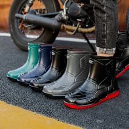 2024 Men Ankle Platform Rain Boots Spring New Fashion Nonslip Waterproof Shoes Solid Color Middle Barrel Rainboots Fishing Shoes