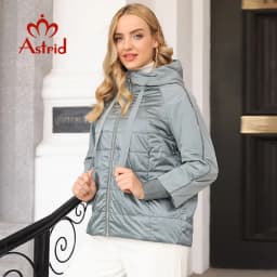 Astrid 2022 Spring coat women Outwear trend Jacket Short Parkas casual fashion female high quality Warm Thin Cotton ZM-8601