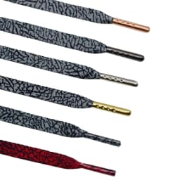 Coolstring 8mm Elephant Skin Pattern Sublimation Printed Laces Heat Transfer Burst Pattern Grey Flat Shoelaces Hoodie Drawrope
