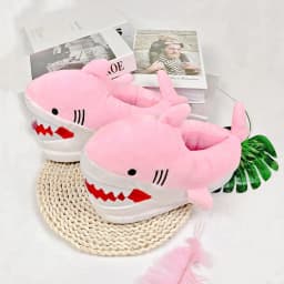 Funny Fuzzy Shark Slippers Men Women Free Size Winter Indoor Cotton Shoes Girls Adult Fluff Animal Slippers House Shoes Fish