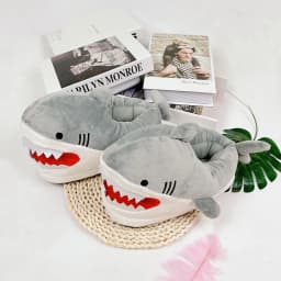 Funny Fuzzy Shark Slippers Men Women Free Size Winter Indoor Cotton Shoes Girls Adult Fluff Animal Slippers House Shoes Fish