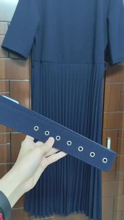 Summer Plus Size Pleated S-5Xl Dress Ladies O-Neck Short Sleeve Solid With Belt Mid-Calf Office Lady Elegant Dresses For Women