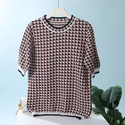 Women New Summer 100% Cotton Sweater T-shirt Fashion Short-sleeve O-Neck Pullover Tees Korea Casual Knitted Color Stripe Tops