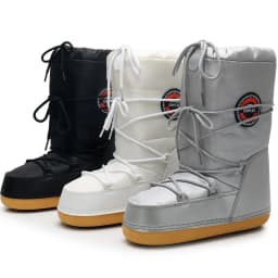 2024 Winter Snow Boots Women Ski Boots Fluffy Hairy Lace Up Middle Calf Platform Flat With White Ski Boots