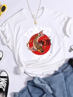 Tokyo Sun Carp, Japan Prints Tshirt Fashion Summer T Shirt Street High Quality Tee Clothing Breathable Sport Cool Women T Shirts