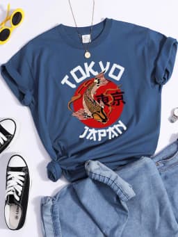 Tokyo Sun Carp, Japan Prints Tshirt Fashion Summer T Shirt Street High Quality Tee Clothing Breathable Sport Cool Women T Shirts