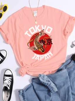 Tokyo Sun Carp, Japan Prints Tshirt Fashion Summer T Shirt Street High Quality Tee Clothing Breathable Sport Cool Women T Shirts