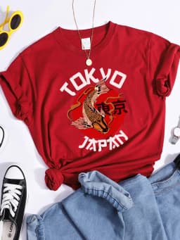 Tokyo Sun Carp, Japan Prints Tshirt Fashion Summer T Shirt Street High Quality Tee Clothing Breathable Sport Cool Women T Shirts